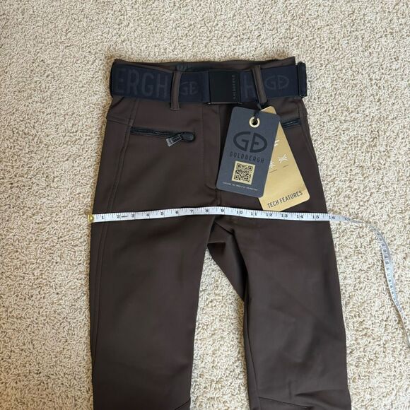 Goldbergh Paris Belted Dark Brown Slim-leg Stirrup Ski Pants NWT US 2 - Picture 5 of 8